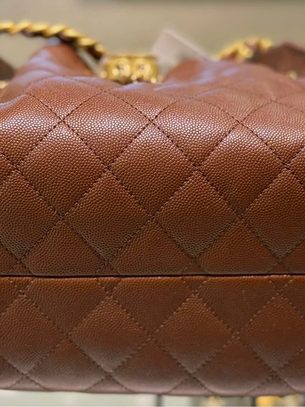 Chanel 25 brown hobo caviar leather
